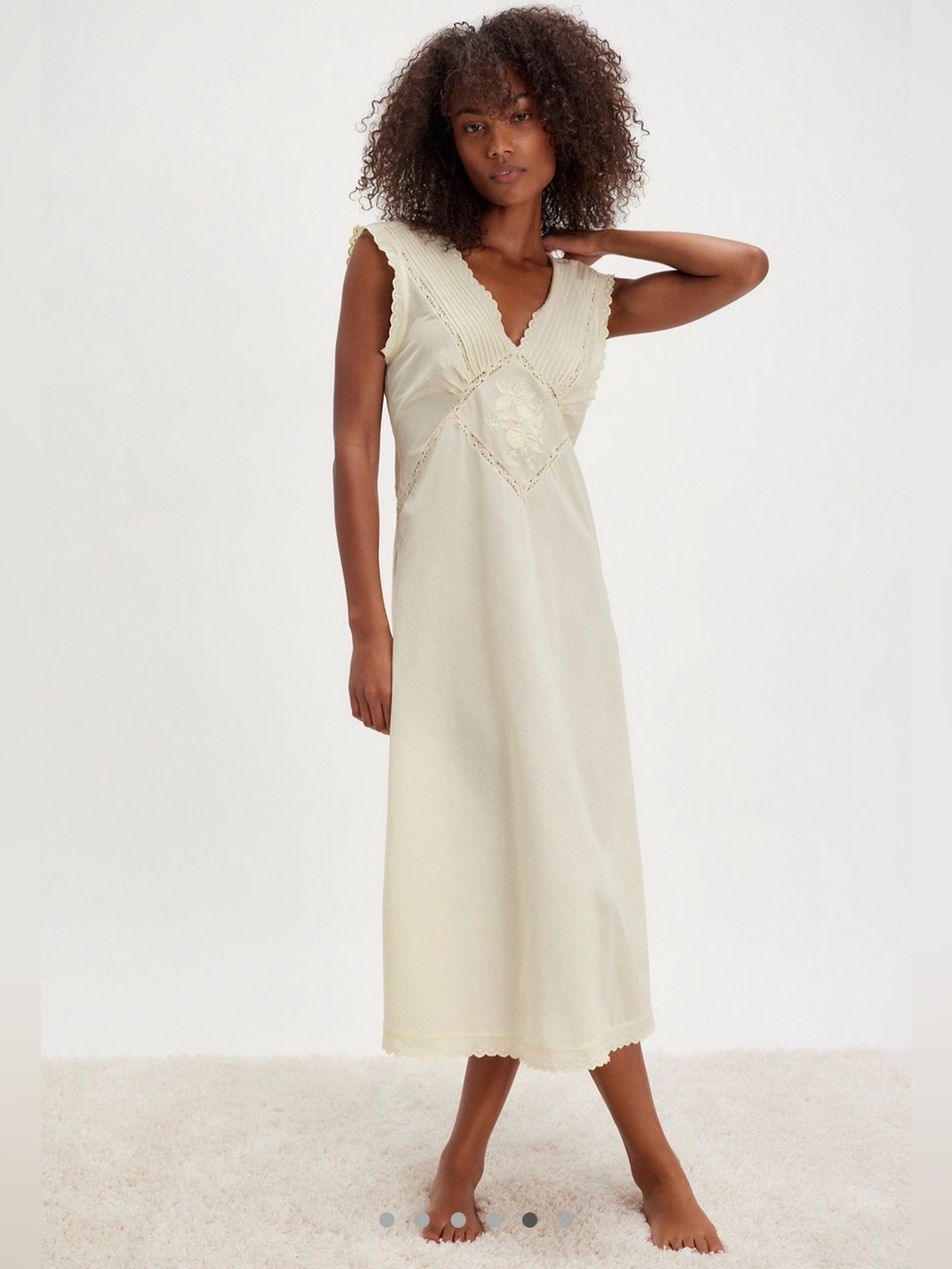 Free People Me and You Midi Slip Dress in Banana Cream